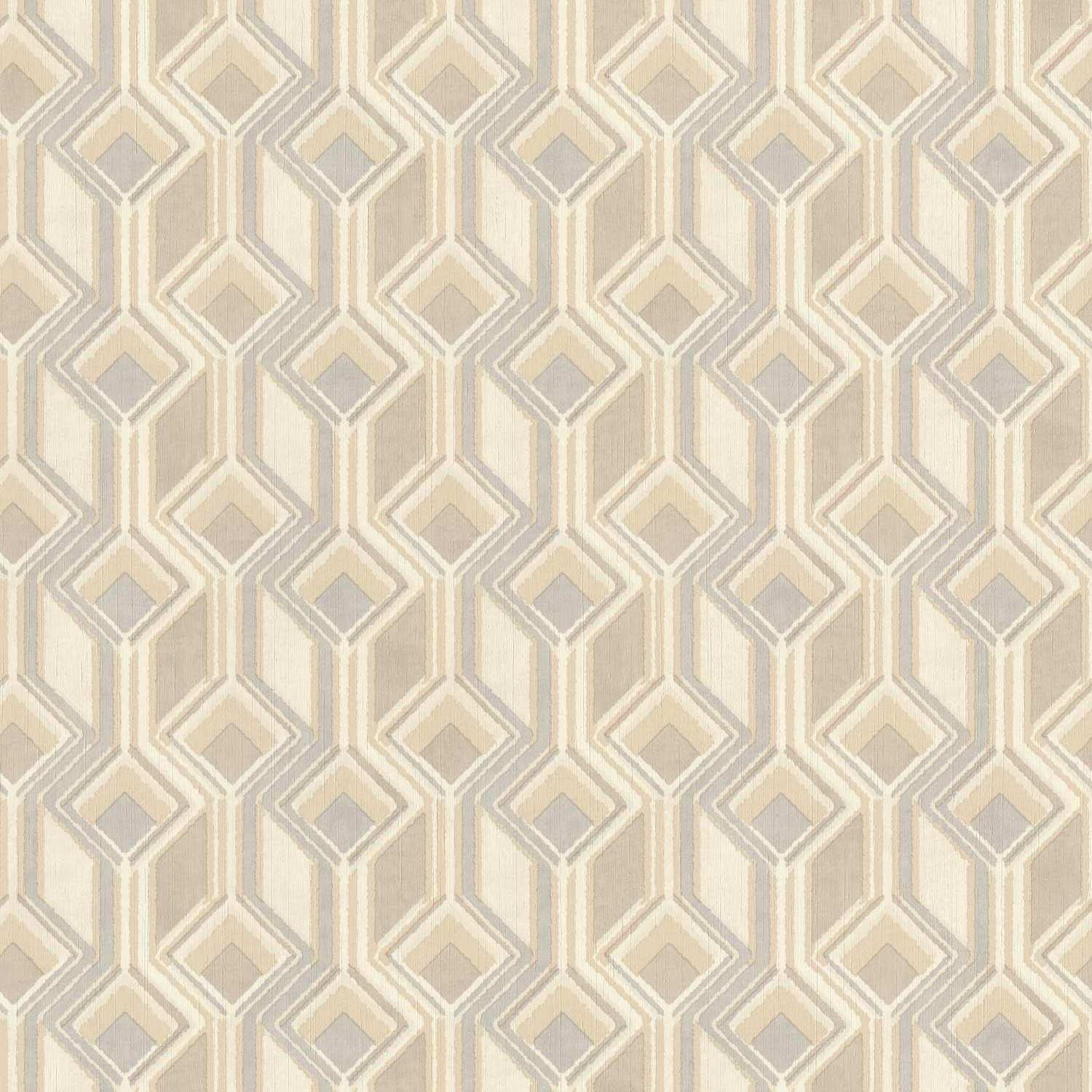 Rasch | Indian Style | 746518 | Vliestapete | Geometrisch | 0.53 x 10.05 m | Grau | Beige