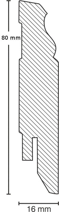 Sockelleisten "Krefeld" (Berliner Profil / MDF foliert / 719.1678) - weiß - Profilbild -